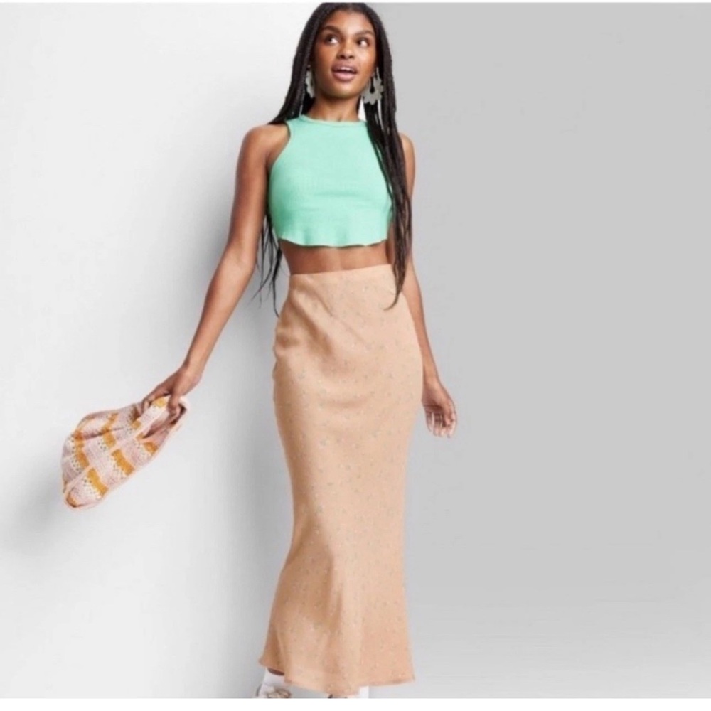 Wild Fable Tan Floral Skirt